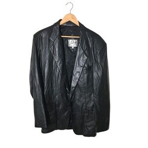 Remy Leather Jacket Men's Size 42 Long Black